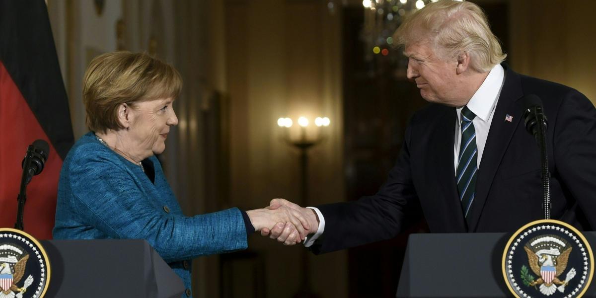 Donald Trump y Angela Merkel en las conferencia de prensa tras su reunión en la Casa Blanca.