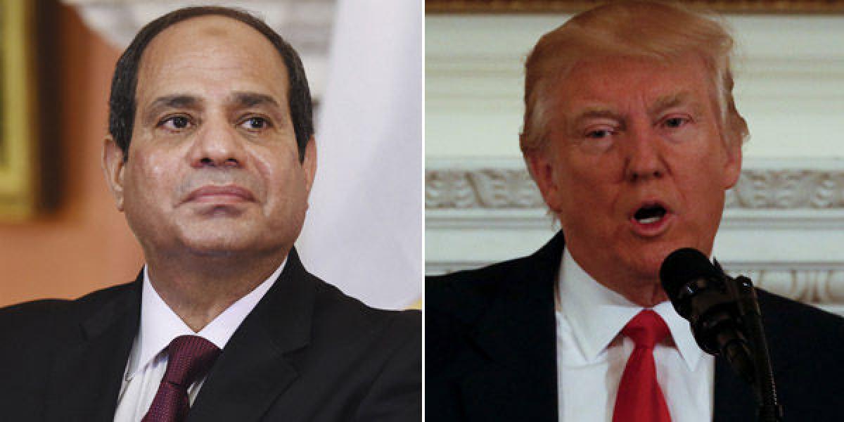 Abdelfatah al Sisi, presidente de Egipto, y Donald Trump, presidente de EE. UU.