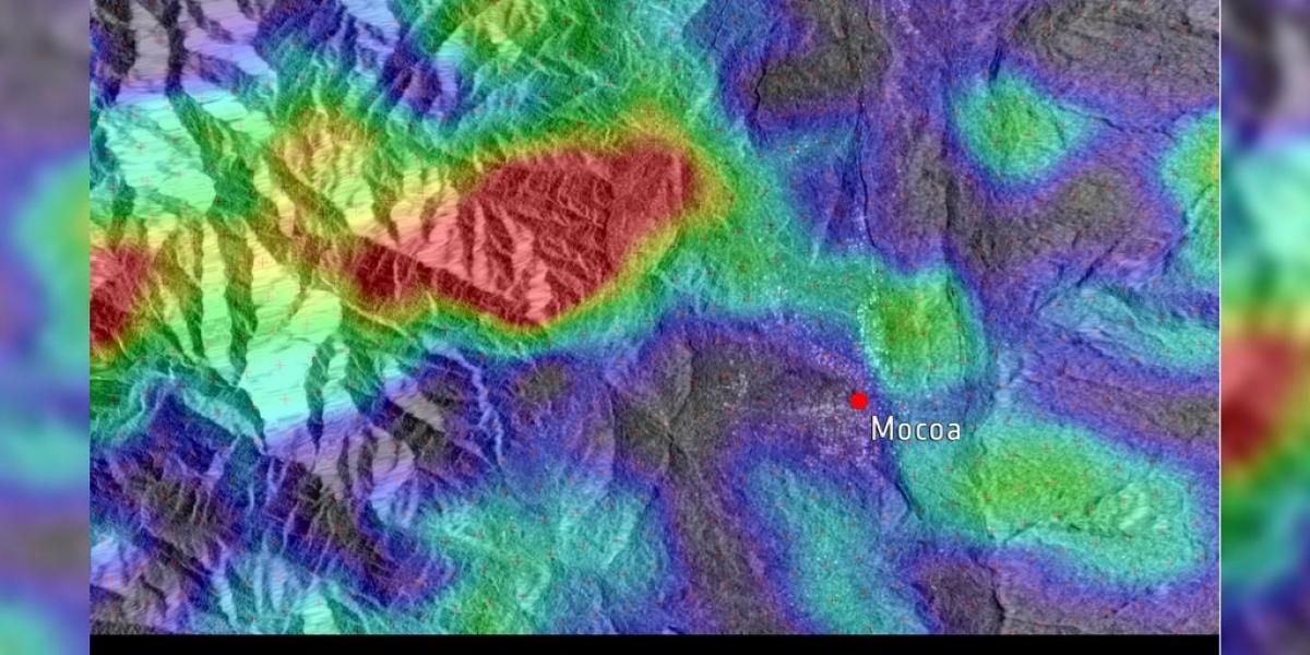 Imagen satelital del deslizamiento en Mocoa, captada por la ESA.