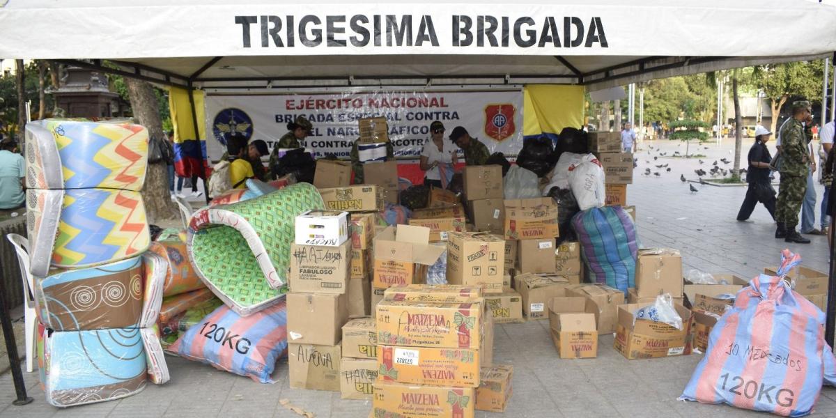 En Cúcuta, Pamplona y Ocaña, el Ejército habilitó puntos de recepción de ayudas para los damnificados de la tragedia de Mocoa.