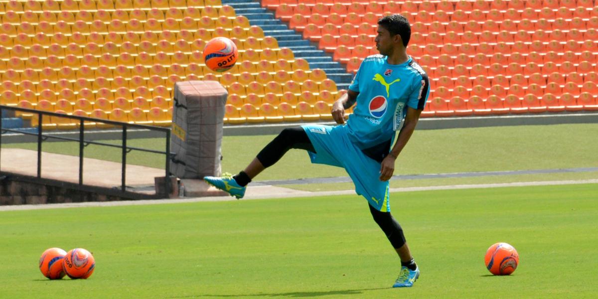 Christian Marrugo en el entrenamiento de Independiente Medellín.