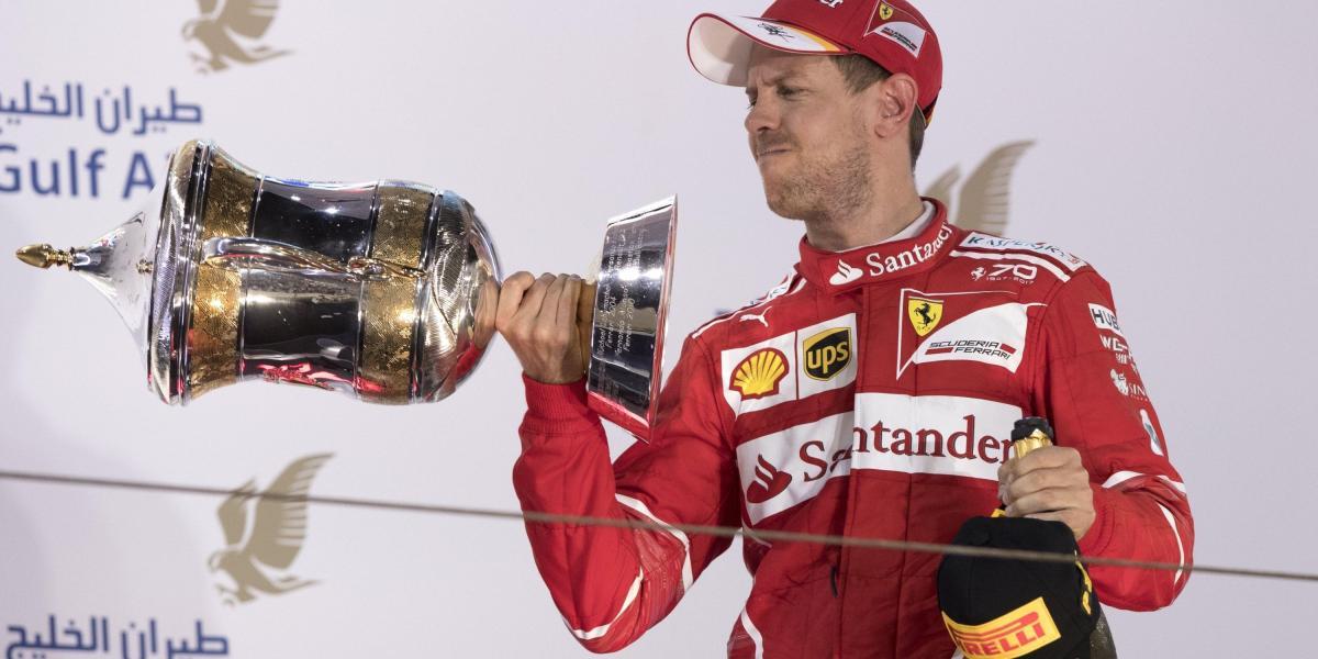 Sebastián Vettel ganador en el Gran Premio de Bahrein.