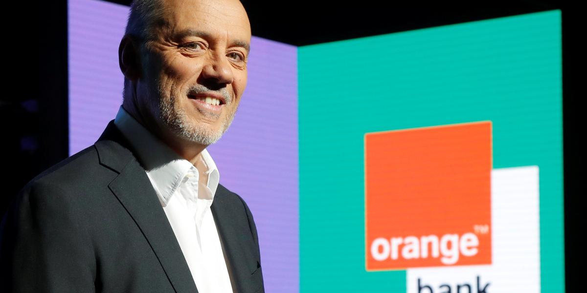 El presidente de Orange, Stéphane Richard, al presentar ayer el nuevo banco virtual.