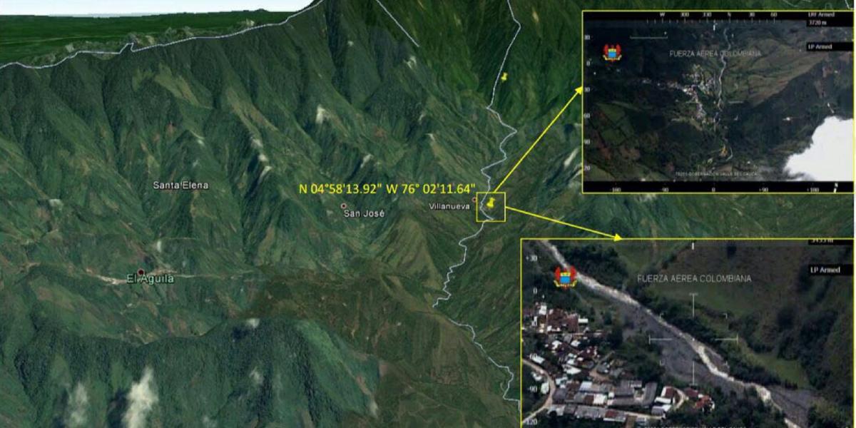 Fuerza Aérea Colombiana presentó imágenes que muestran el riesgo que representa el río Cañaveral para pobladores de Villanueva, en El Águila.
