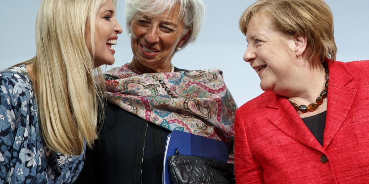 Con ellas también estuvo la presidenta del Fondo Monetario Internacional, Christine Lagarde.