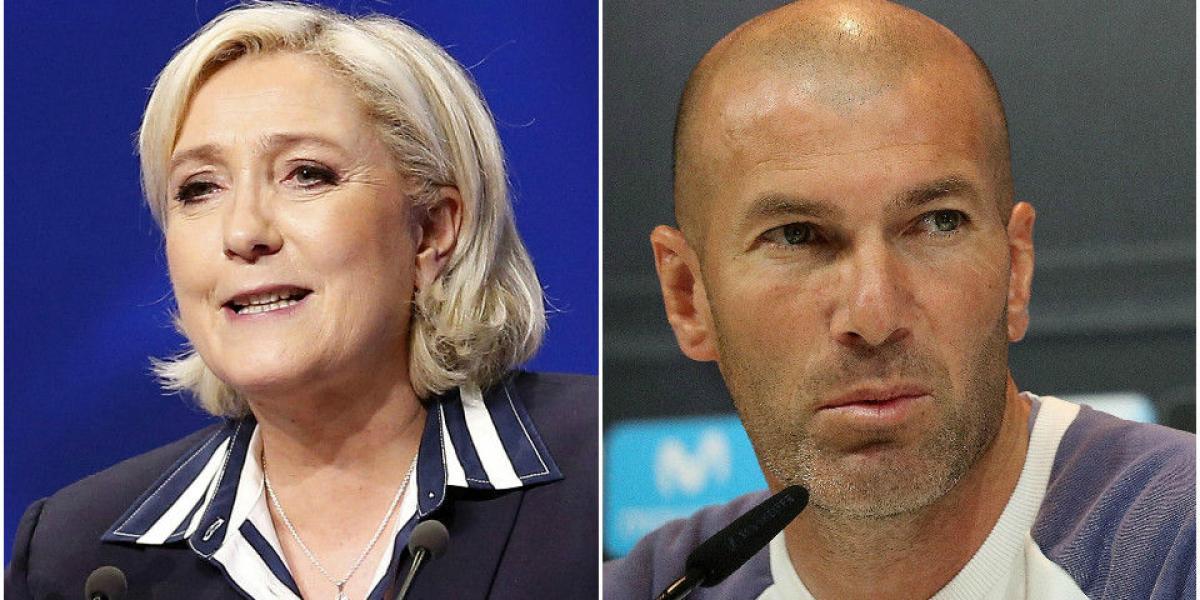 Marine Le Pen y Zinedine Zidane