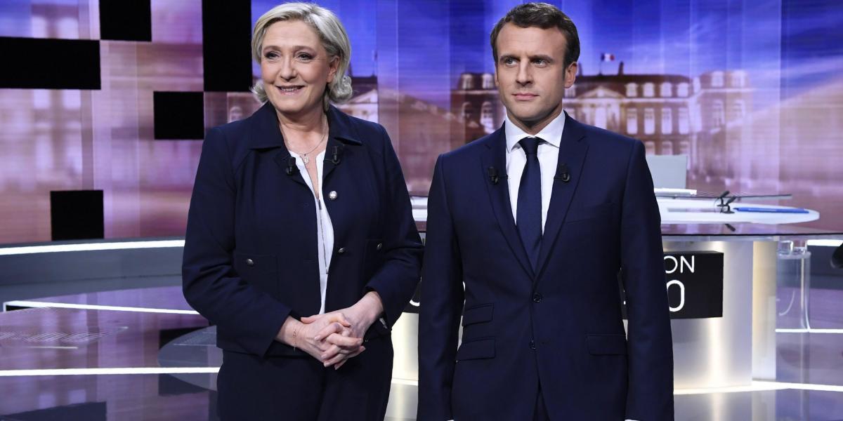 Marine Le Pen y Emmanuel Macron, candidatos presidenciales en Francia.