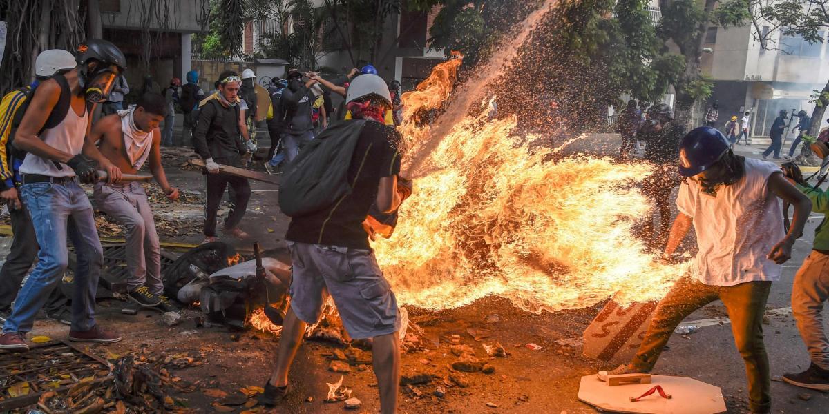 Represión en las marchas en Venezuela este miércoles.