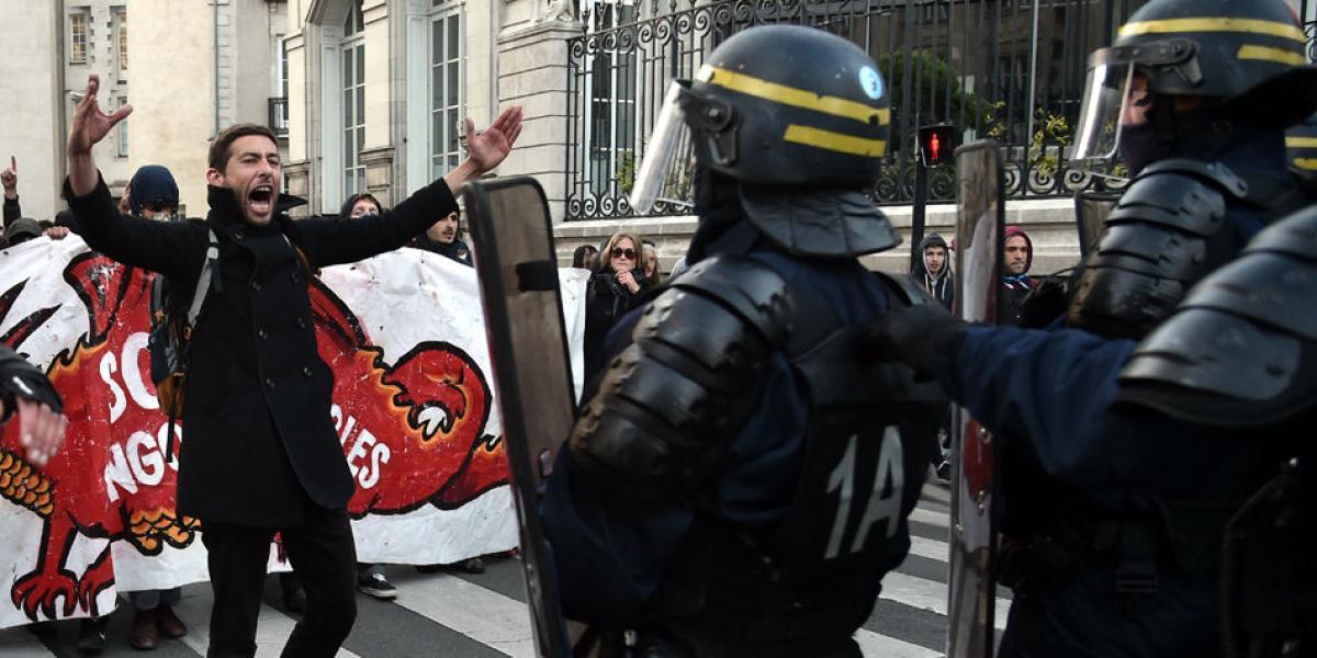 En Nantes se produjeron algunas protestas luego de conocerse el resultado de las elecciones.