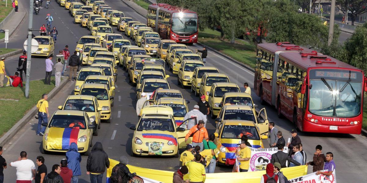 En Bogotá son 10 puntos de concentración por parte de los taxistas durante la jornada de protesta.