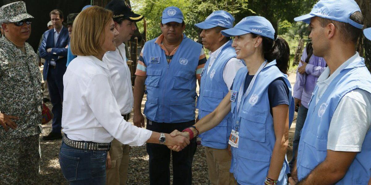 María Dolores de Cospedal aseguró que "para España es muy importante participar como observadores de la ONU para lograr la paz en Colombia.