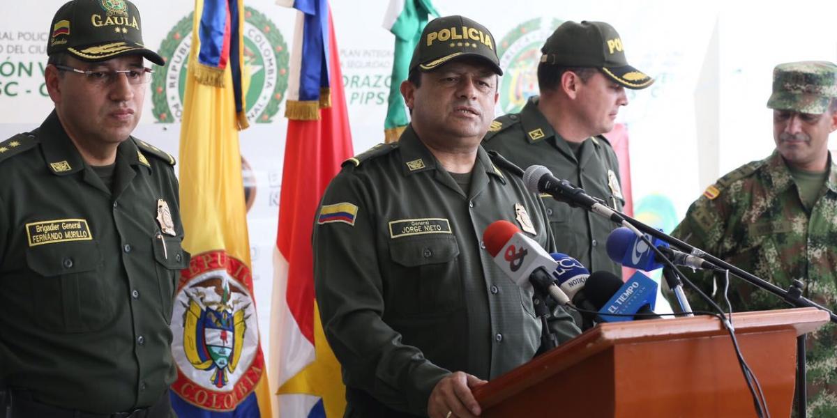 El general Jorge Hernando Nieto se puso al frente de los operativos.