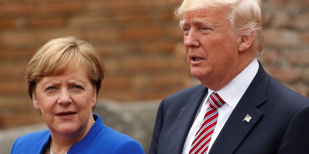La canciller alemana, Angela Merkel, y el presidente de Estados Unidos, Donald Trump.