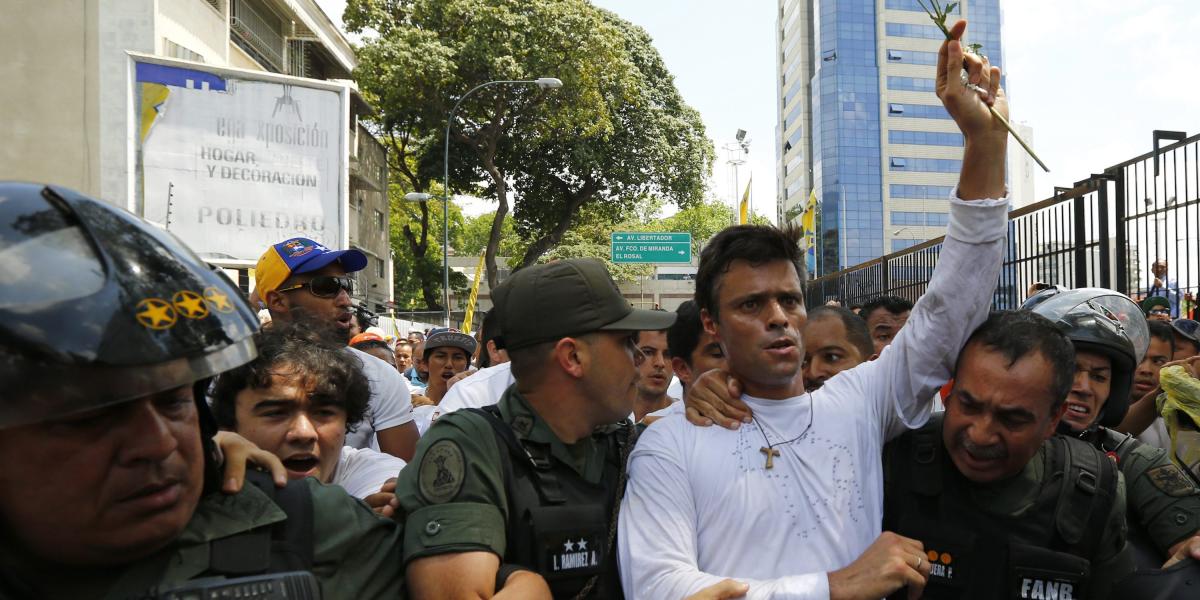 Leopoldo López, dirigente opositor venezolano encarcelado.
