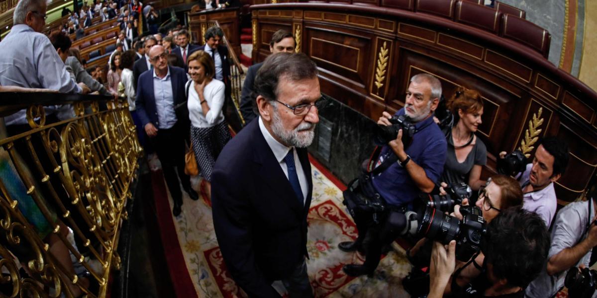 El presidente del gobierno español, Mariano Rajoy, quien logró sortear con éxito una moción de censura en su contra.