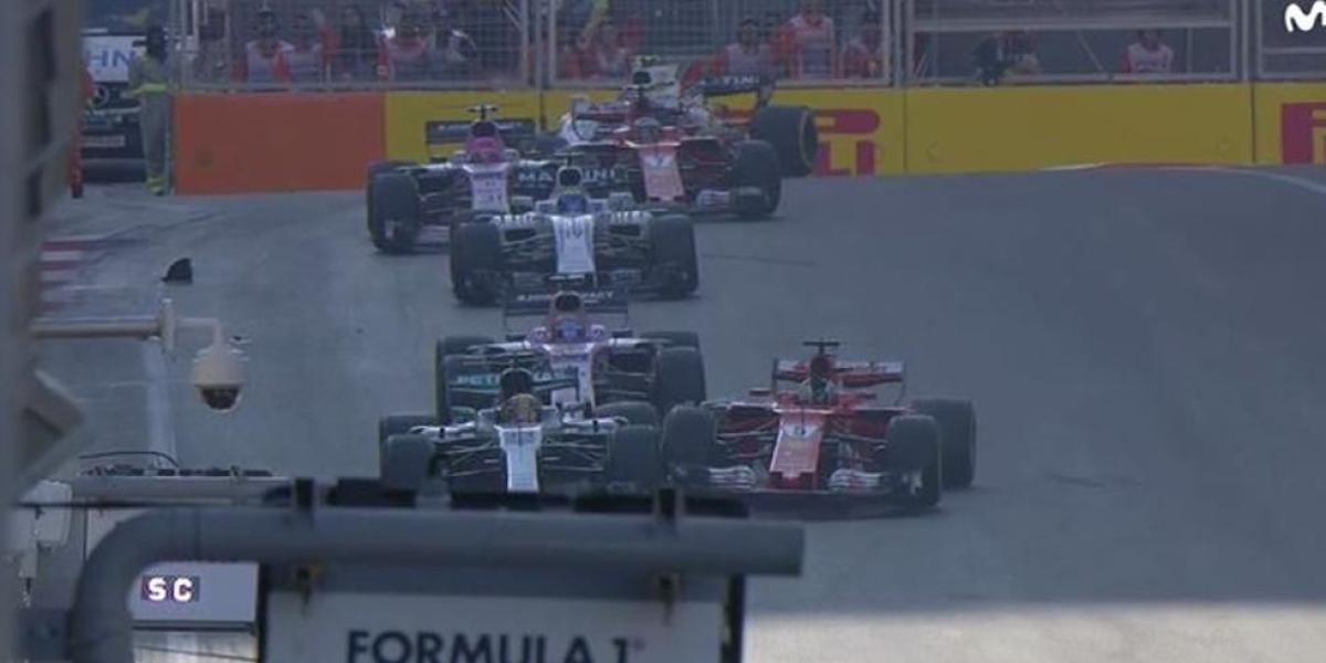 Choques entre Lewis Hamilton y Sebastián Vettel.