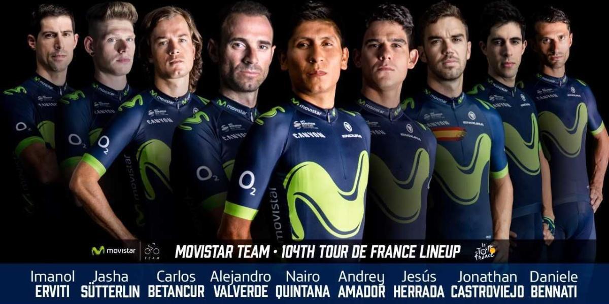La nómina del Movistar Team para el Tour de Francia.