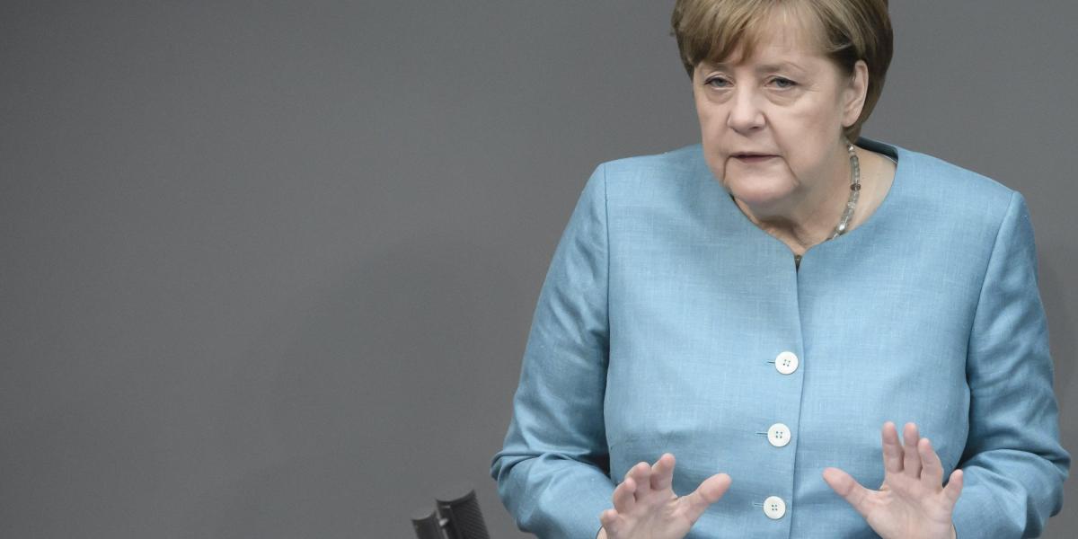 Angela Merkel, canciller de Alemania, quien criticó a Donald Trump por su proteccionismo y por abandonar el acuerdo ambiental.