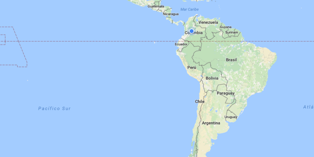 Pantallazo del continente en Google Maps.