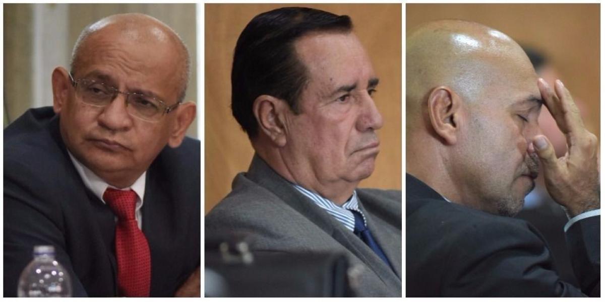 Alcibiades Vargas Bautista, magistrado del Tribunal; Fausto Rubén Díaz, exmagistrado de Villavicencio; Joel Darío Trejos, magistrado del Tribunal de Villavicencio.