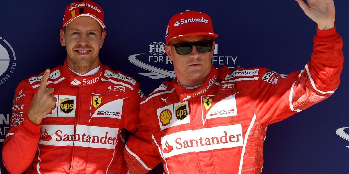 Sebastian Vettel y Kimi Raikkonen, pilotos de Ferrari.
