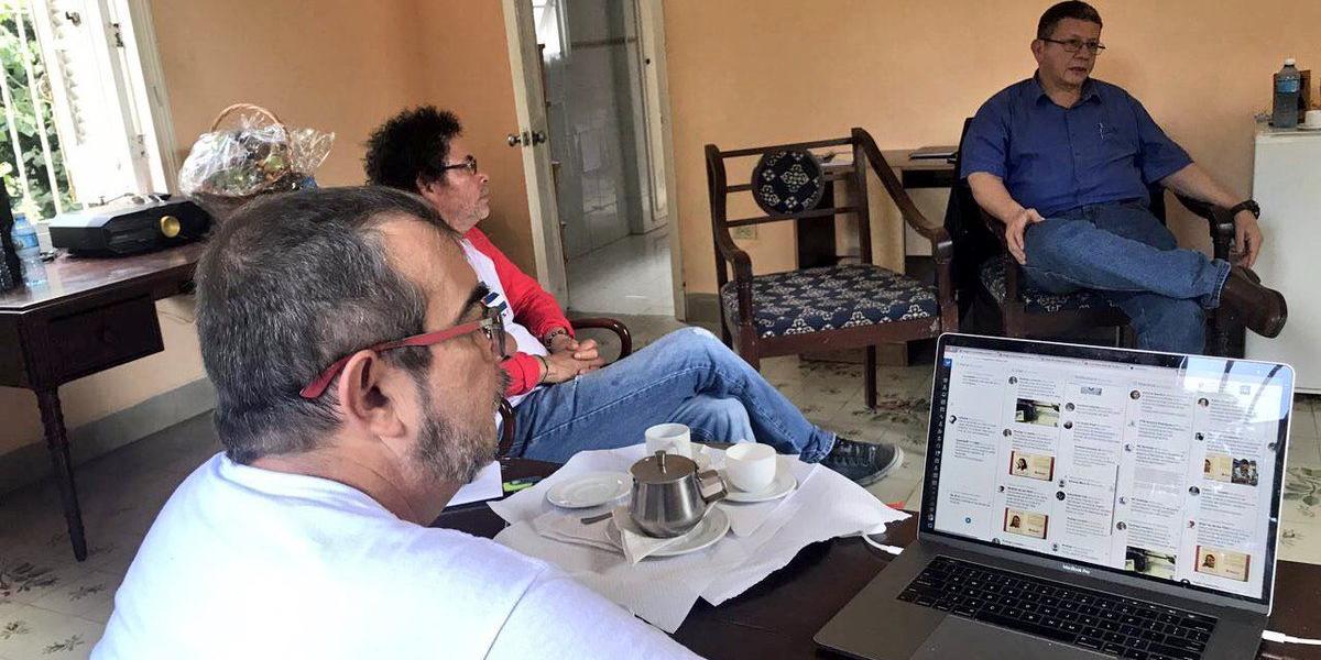 Iván Márquez, Carlos Antonio Lozada, Mauricio Jaramillo y Rodrigo Granda se reunieron el fin de semana con Rodrigo Londoño, jefe de las Farc, en La Habana, Cuba.