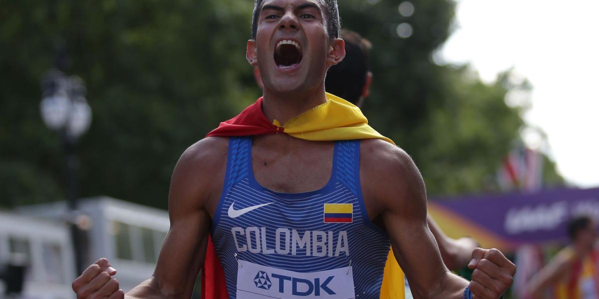 Éider Arevalo Campeón Mundial de marcha 20 kilómetros Londres 2017.