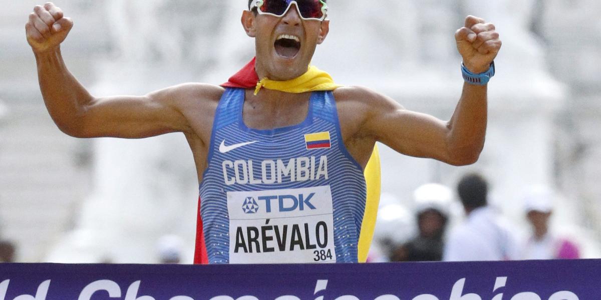 Colombiano Éider Arevalo, medalla de oro en los 20 km de marcha en Mundial de Atletismo
