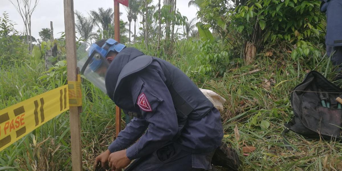 La Brigada de Ingenieros de Desminado Humanitario liberaron 6.099.930.832 metros cuadrados de minas antipersonal en cinco zonas del Magdalena.