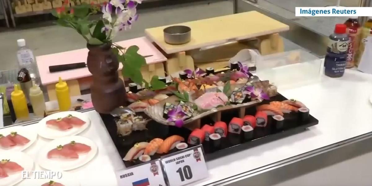 Este alimento tradicional del Japón fue hecho por treinta chefs de todo el mundo en la Copa Mundial de Sushi.