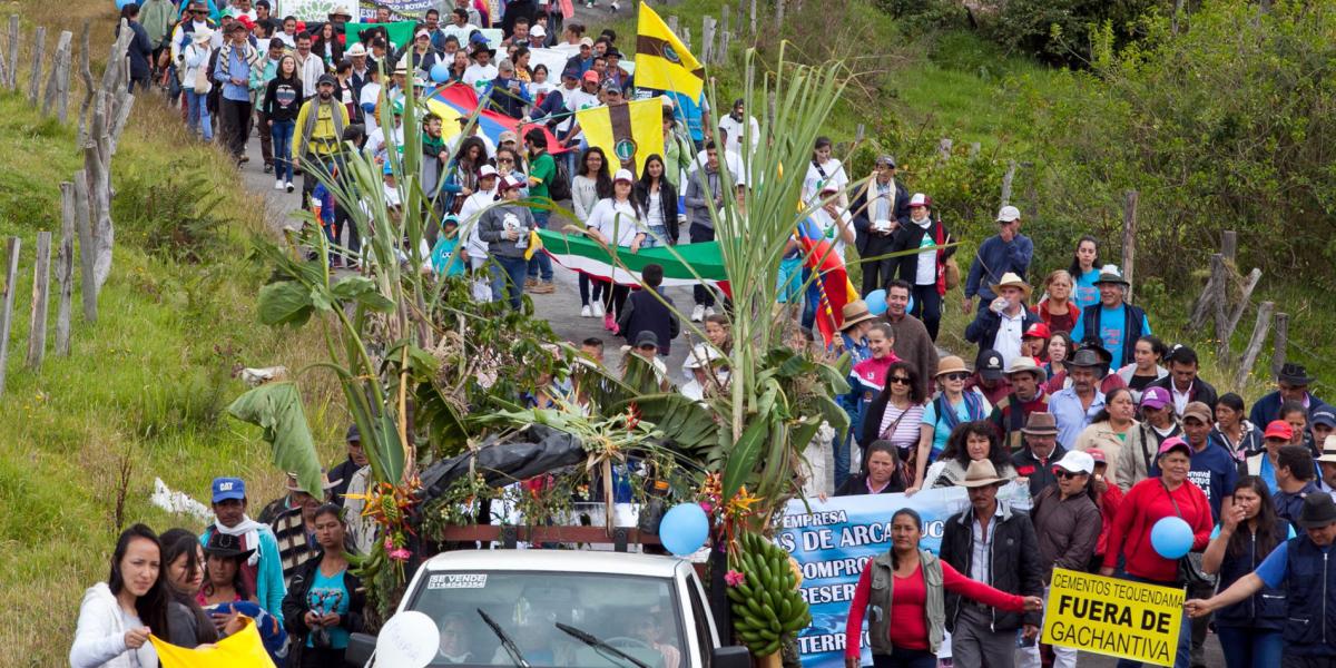 La marcha se realizó entre Gachantivá y Arcabuco en protesta por la actividad minera en zonas de interés ecológico.