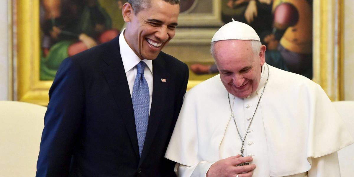 El expresidente Barack Obama y el papa Francisco.