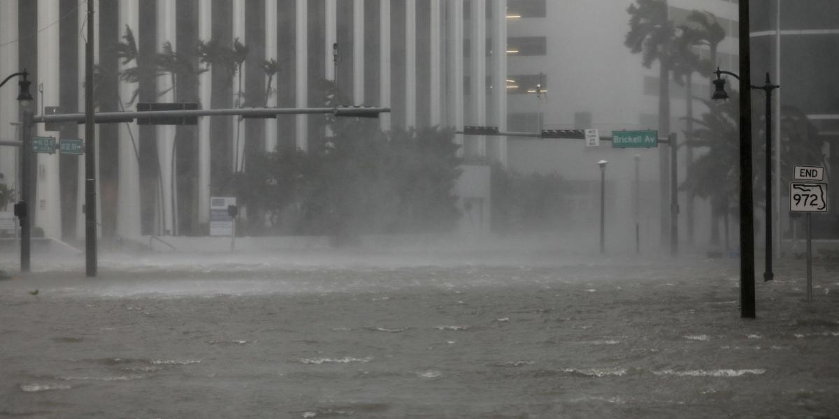 Así se ve un sector de Miami, por los efectos de Irma.