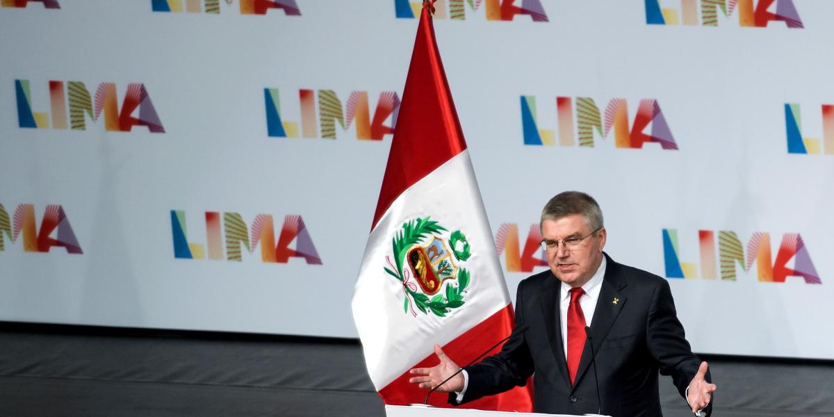 Thomas Bach, presidente del Comité Olímpico Internacional, fue el encargado de presidir la sesión de apertura en Lima.