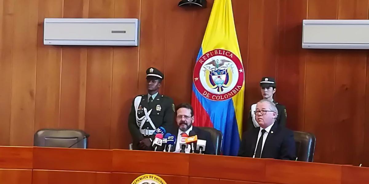 El presidente de la Corte, Rigoberto Echeverri, y el magistrado Luis Barceló.
