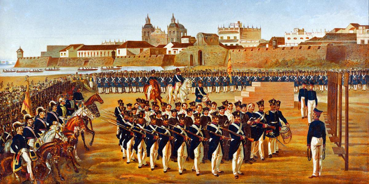 ‘Fusilamiento de los próceres de Cartagena’, 1886, de Generoso Jaspe / Luis Felipe Jaspe.