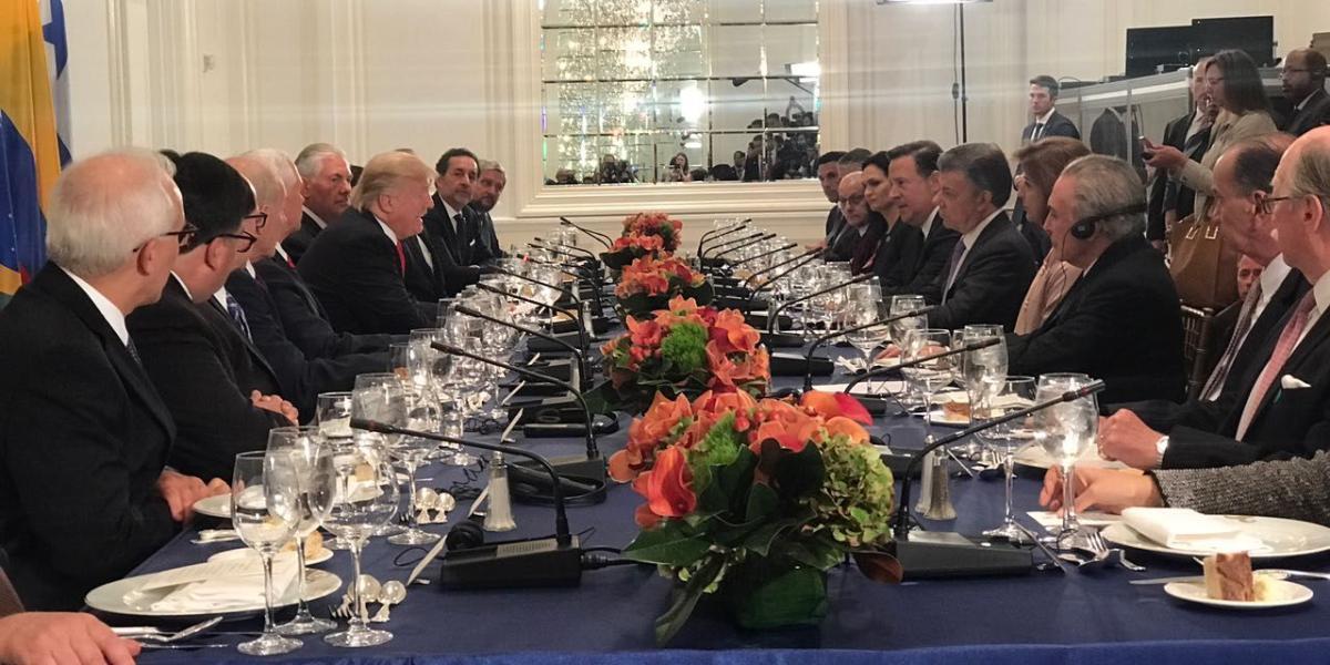 A la reunión con Trump asiste el presidente Santos para hablar sobre la crisis en Venezuela.