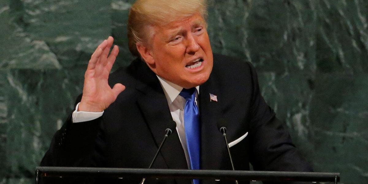 Donald Trump, presidente de Estados Unidos, en su primera  intervención antes la ONU.