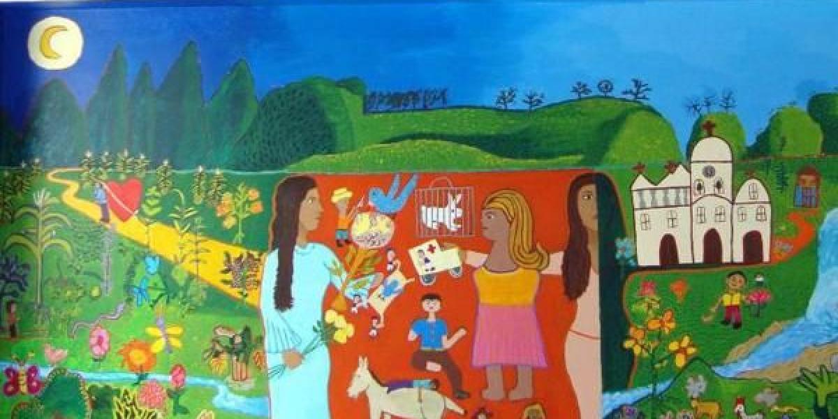 El mural ‘Solo la mitad de mí’ fue pintado en agosto del 2009 por las víctimas del conflicto en Cocorná.