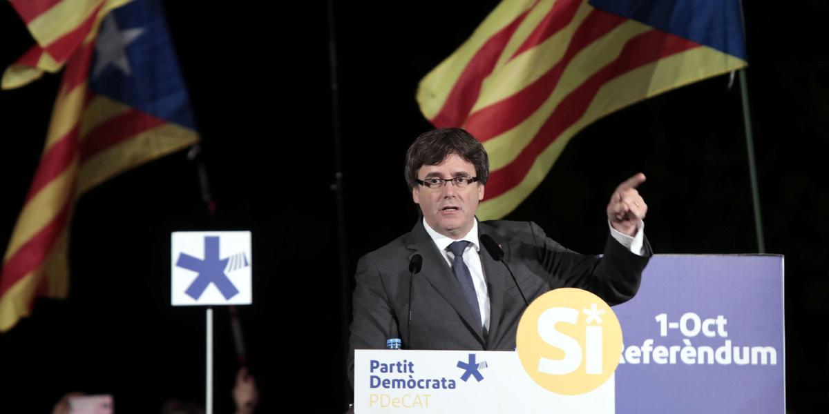 El presidente de la Generalitat de Cataluña Carles Puigdemont.