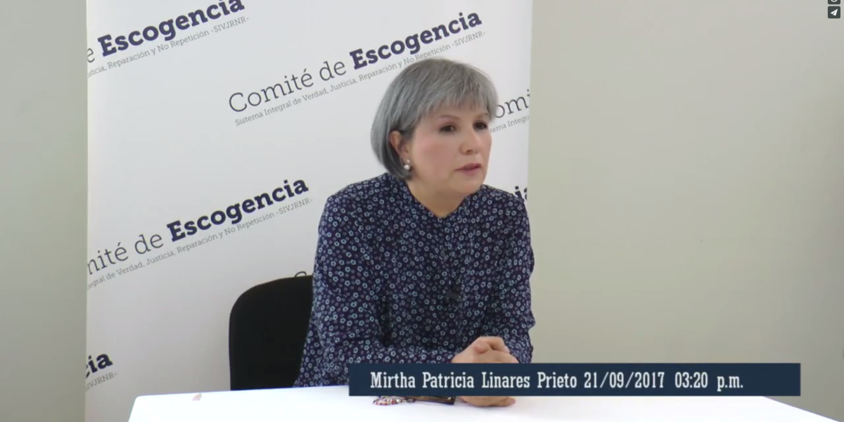 Mirtha Patricia Linares Prieto fue designada por el Comité de Escogencia como la primera presidente de la Jurisdicción Especial para la Paz (JEP).