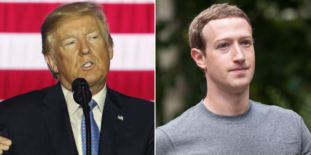 El presidente de EE. UU., Donald Trump, y el creador de Facebook, Mark Zuckerberg.