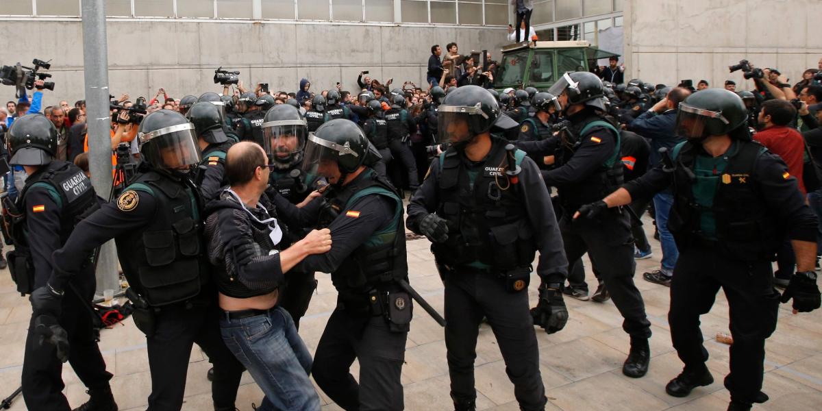 Choques durante el referendo en Cataluña