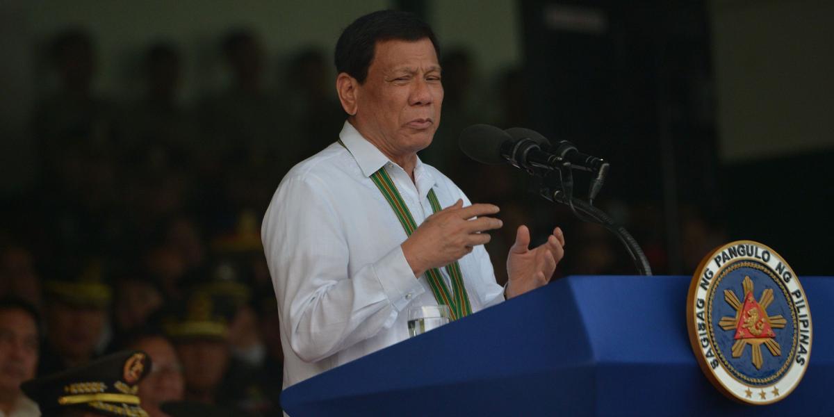 El presidente de Filipinas, Rodrigo Duterte, durante una rueda de prensa en Manila.