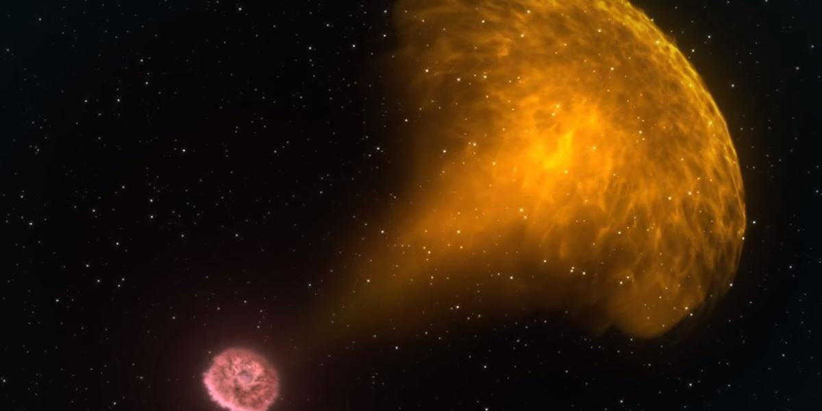 La colisión se descubrió luego de que el telescopio espacial Fermi captara una erupción de rayos gamma proveniente de una galaxia elíptica en la constelación de la Hidra.