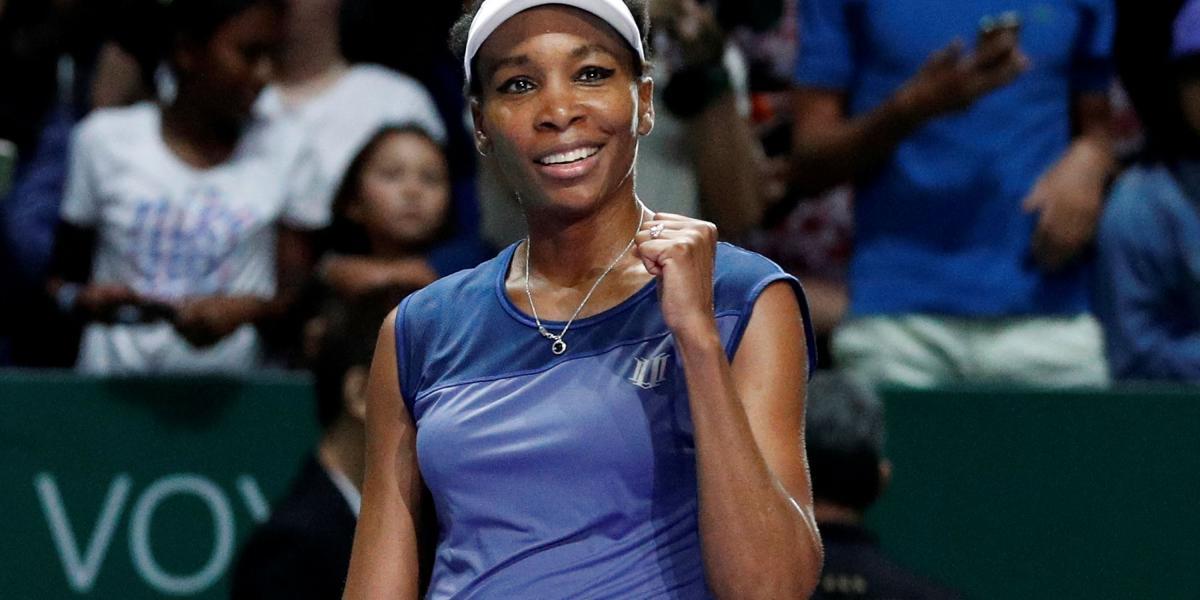 Venus Williams celebra su triunfo.