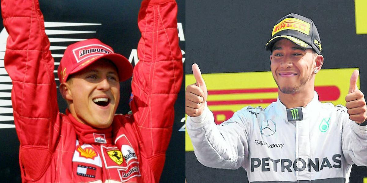 Schumacher ha sido el piloto más ganador en la Fórmula 1: (7 títulos) 1994, 1995, 2000, 2001, 2002, 2003 y 2004. Lewis Hamilton (4 títulos) 2008, 2014, 2015 y 2017.