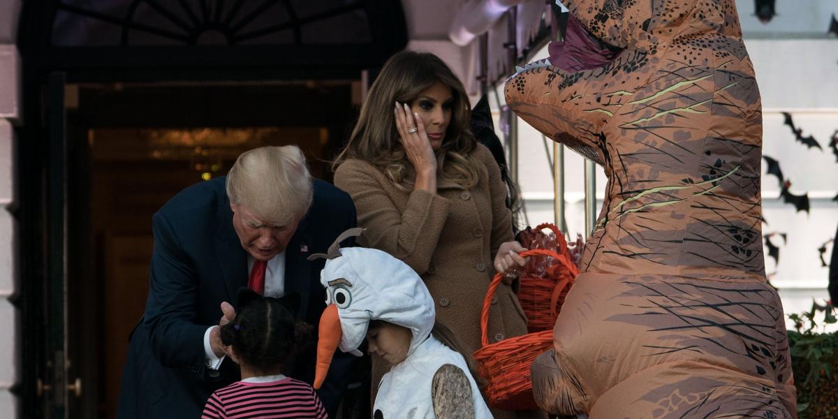 Donald Trump celebra su primer Halloween en la Casa Blanca