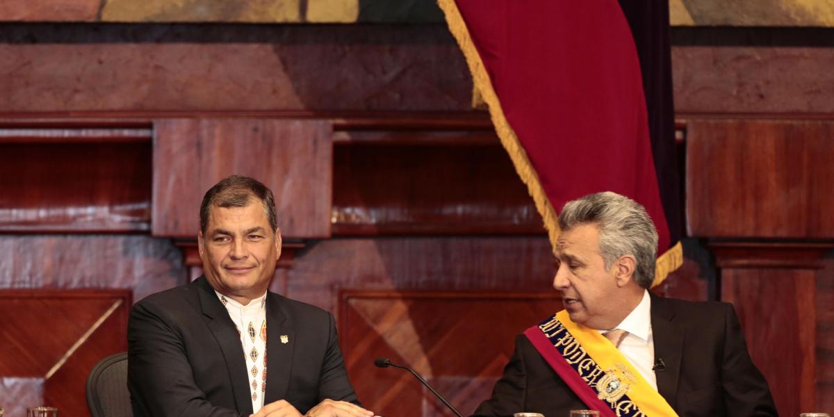 Moreno fue electo en dos ocasiones vicepresidente de Rafael Correa. En la foto, los tiempos de la buena relación.
