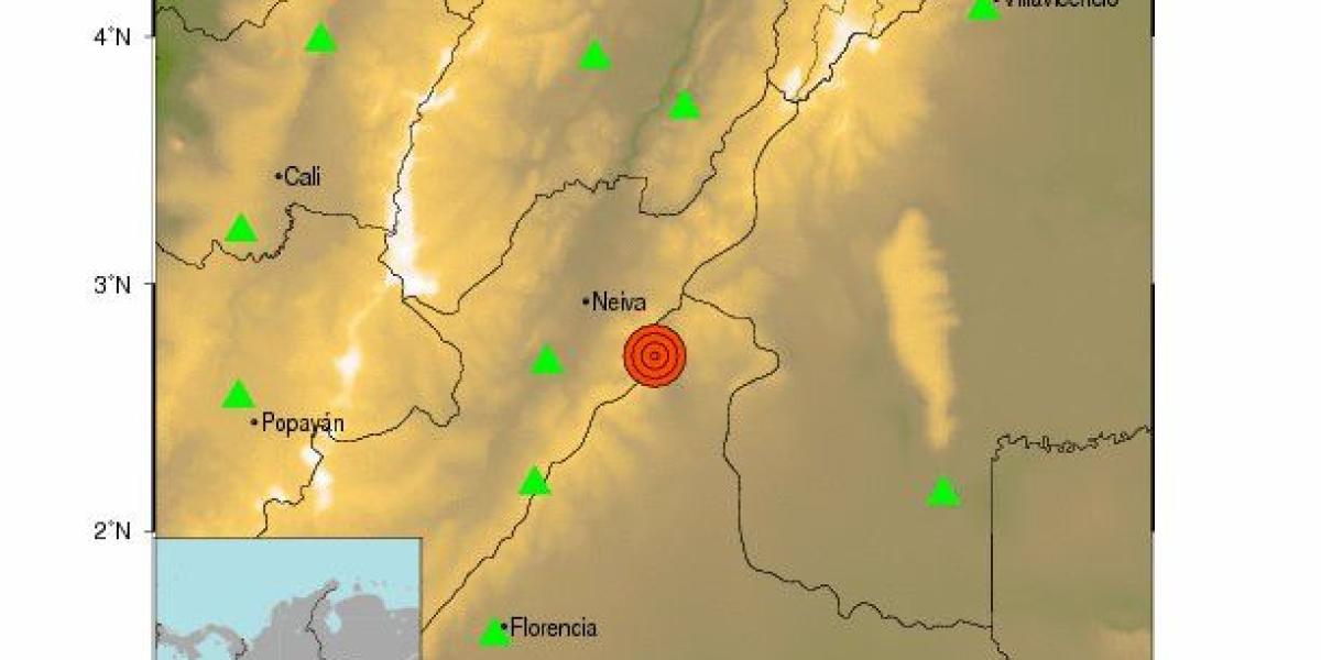 El epicentro del temblor, según el Servicio Geológico Colombiano.